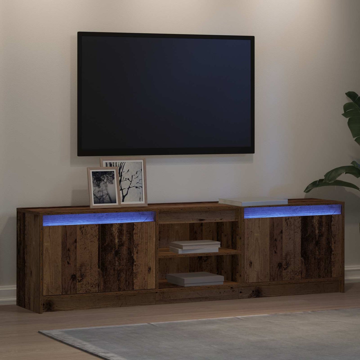 vidaXL Μονάδες TV 2 pcs Καφέ 180 x 34 x 50 εκ Επεξεργασμένο ξύλο