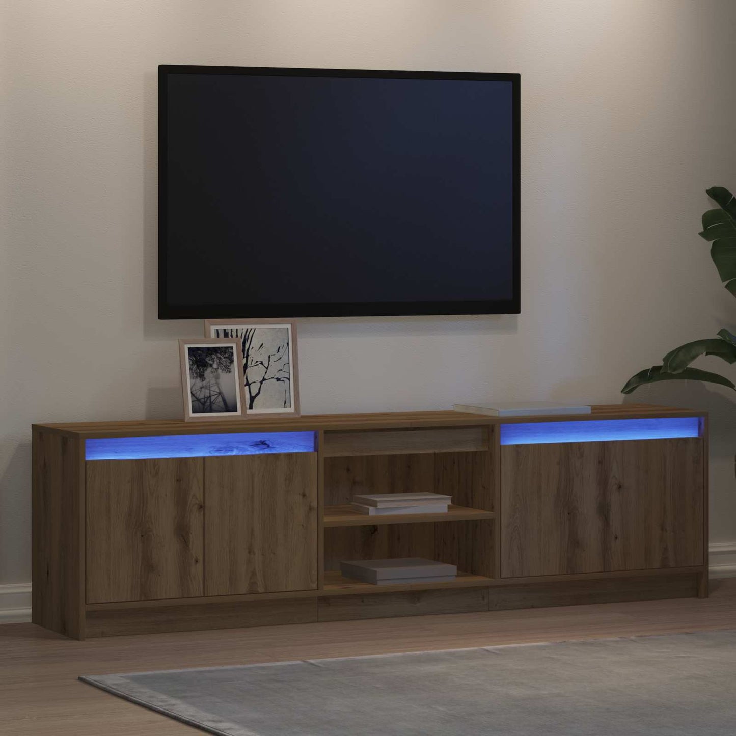 vidaXL Μονάδες TV 2 pcs Καφέ 180 x 34 x 50 εκ Επεξεργασμένο ξύλο
