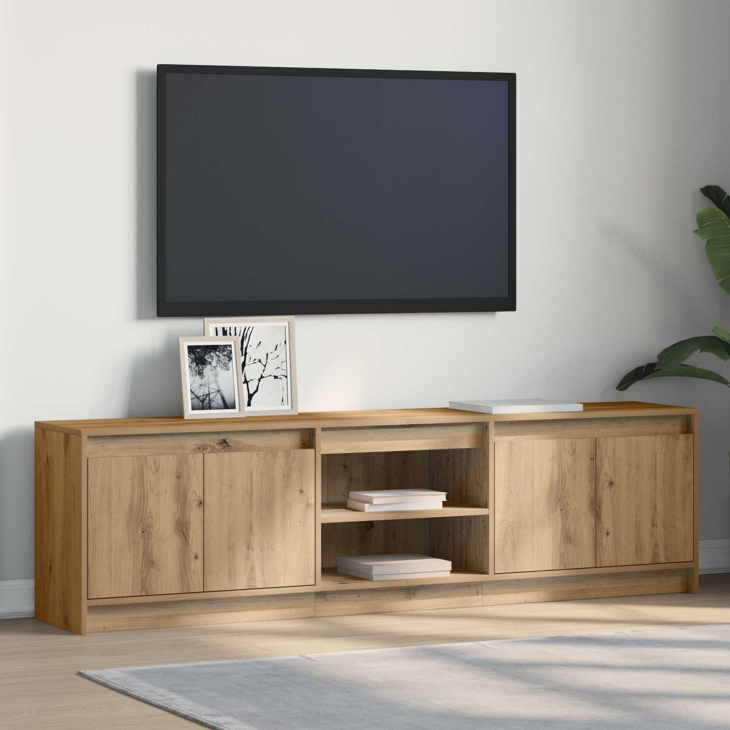vidaXL Μονάδες TV 2 pcs Καφέ 180 x 34 x 50 εκ Επεξεργασμένο ξύλο