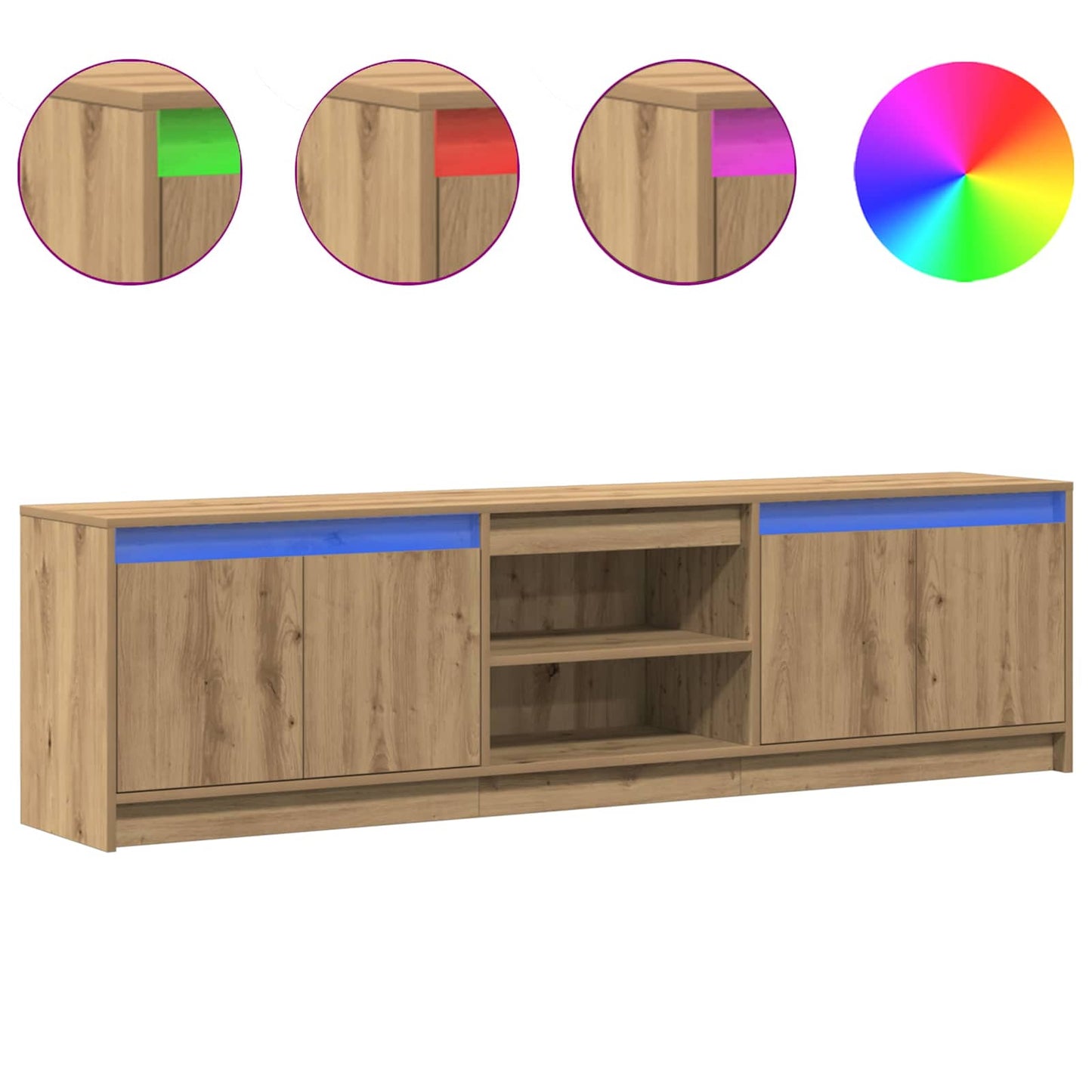 vidaXL Μονάδες TV 2 pcs Καφέ 180 x 34 x 50 εκ Επεξεργασμένο ξύλο