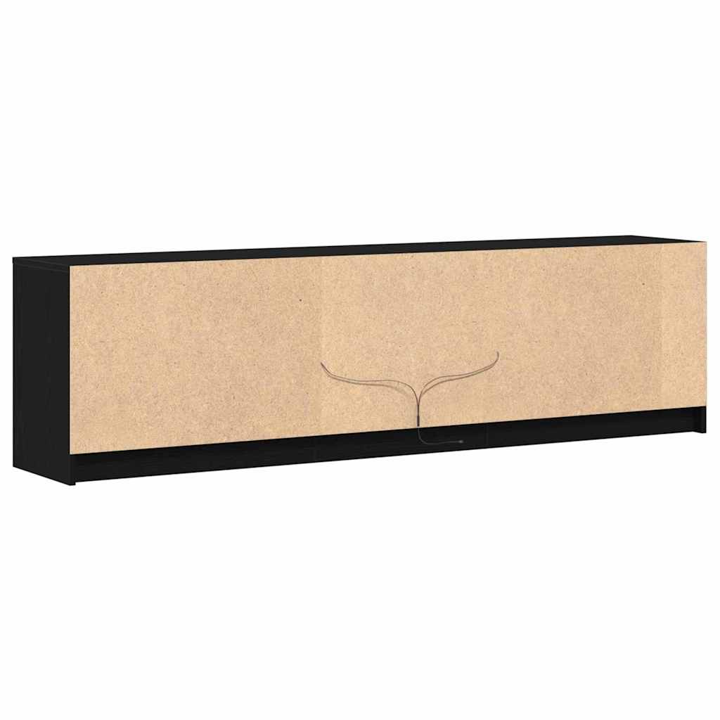 vidaXL Ντουλάπι TV Μαύρο 182 x 34 x 50 εκ. Επεξεργασμένο ξύλο
