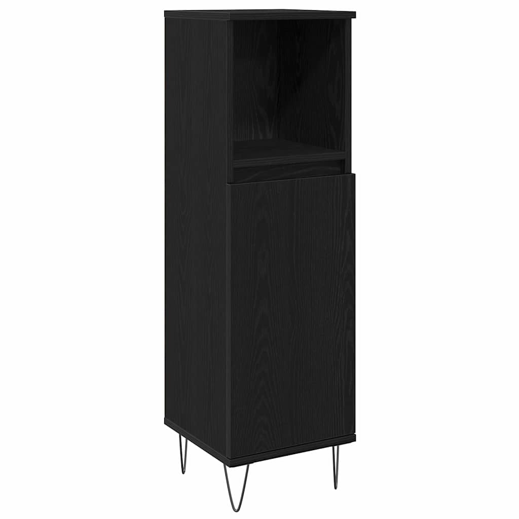 vidaXL 3 κομμάτια σετ επίπλων μπάνιου μαύρη βελανιδιά επεξεργασμένο ξύλο