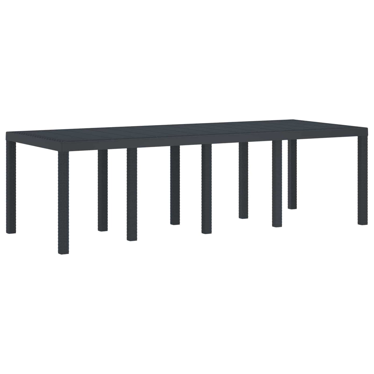vidaXL Τραπέζι Κήπου Ανθρακί 250 x 100 x 73 εκ συνθετικό ρατάν