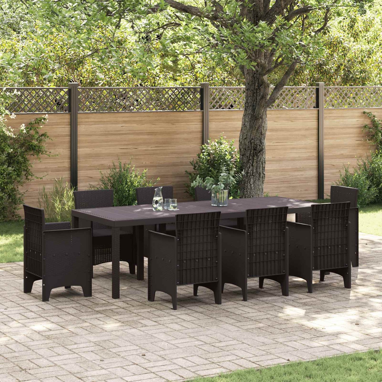 vidaXL Τραπέζι Κήπου Καφέ 250 x 100 x 73 εκ συνθετικό ρατάν
