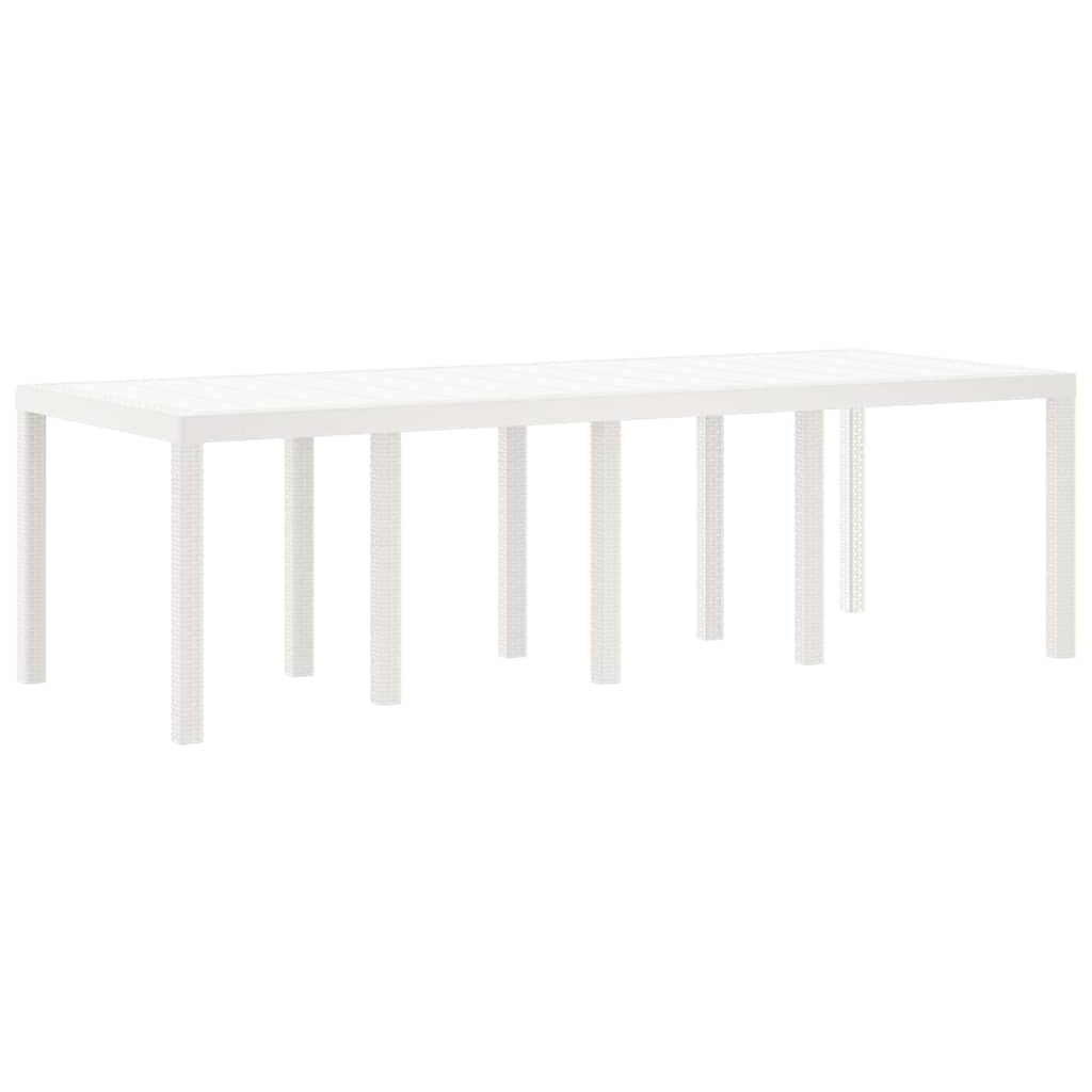 vidaXL Τραπέζι Κήπου Λευκό 250 x 100 x 73 εκ συνθετικό ρατάν