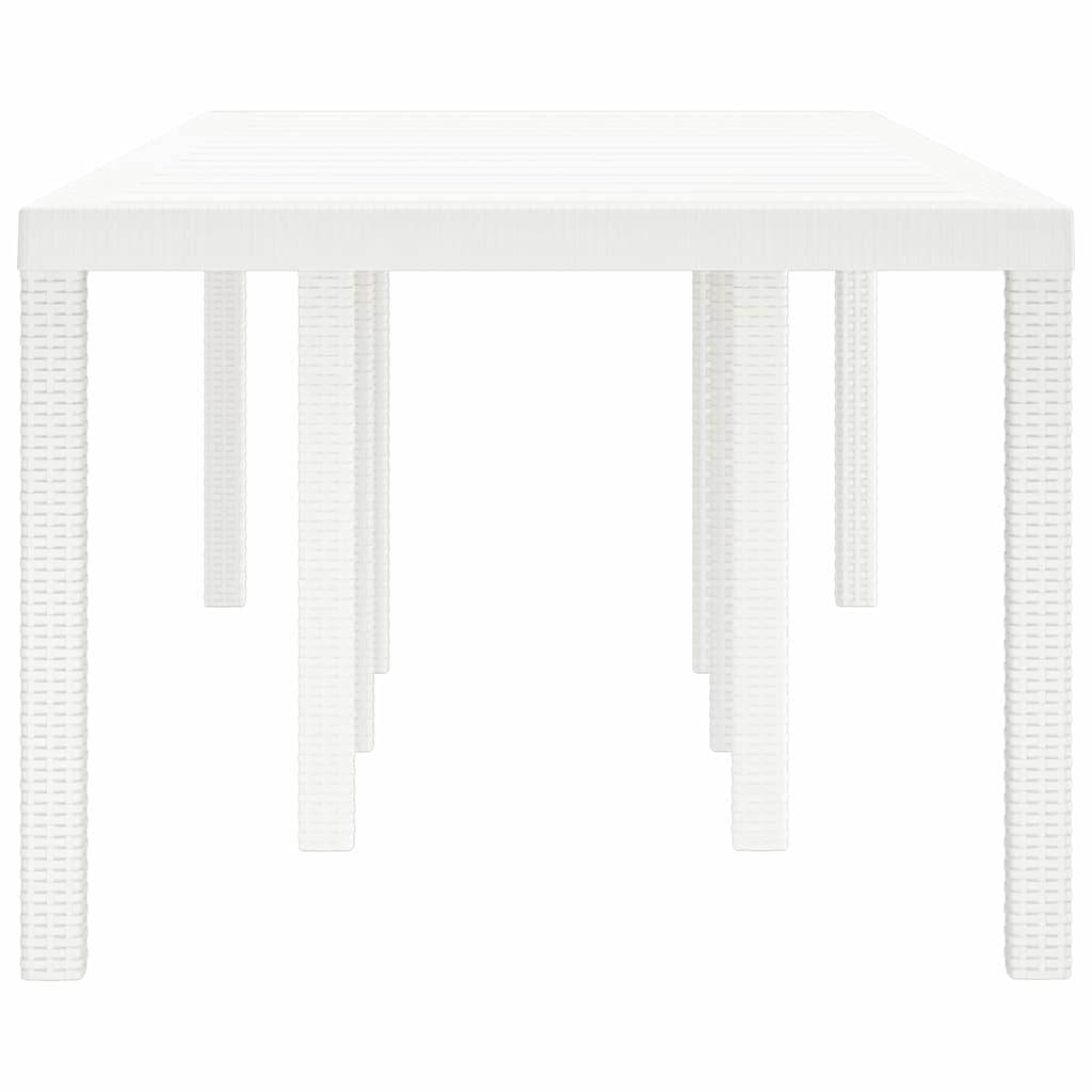 vidaXL Τραπέζι Κήπου Λευκό 250 x 100 x 73 εκ συνθετικό ρατάν