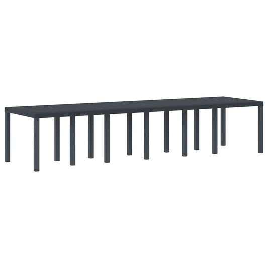 vidaXL Τραπέζι Κήπου Ανθρακί 350 x 100 x 73 εκ. συνθετικό ρατάν