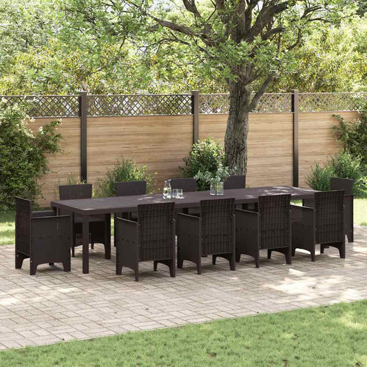 vidaXL Τραπέζι Κήπου Καφέ 350 x 100 x 73 εκ. συνθετικό ρατάν