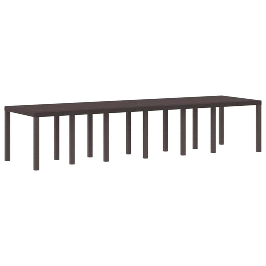 vidaXL Τραπέζι Κήπου Καφέ 350 x 100 x 73 εκ. συνθετικό ρατάν