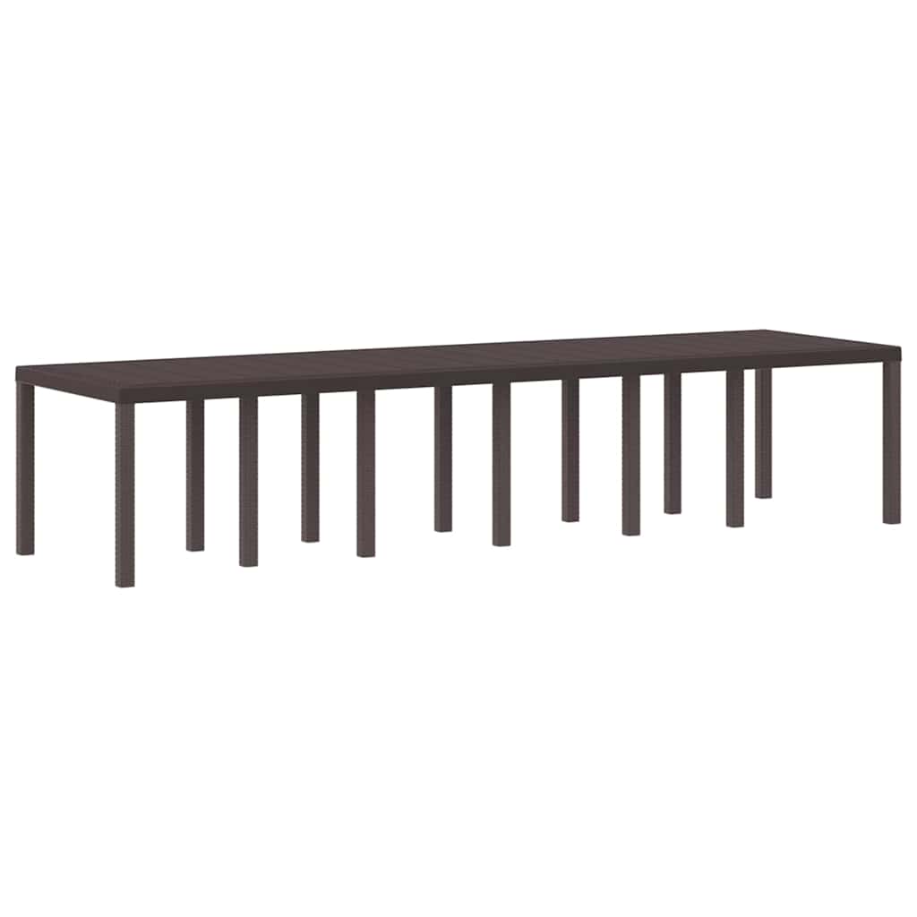 vidaXL Τραπέζι Κήπου Καφέ 350 x 100 x 73 εκ. συνθετικό ρατάν