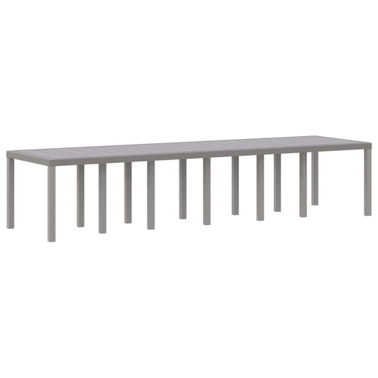 vidaXL Τραπέζι Κήπου Ανοιχτό γκρι 350 x 100 x 73 εκ. συνθετικό ρατάν