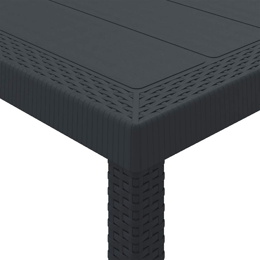 vidaXL Τραπέζι Κήπου Ανθρακί 400 x 100 x 73 εκ. συνθετικό ρατάν