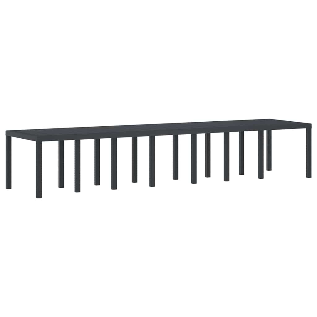 vidaXL Τραπέζι Κήπου Ανθρακί 400 x 100 x 73 εκ. συνθετικό ρατάν