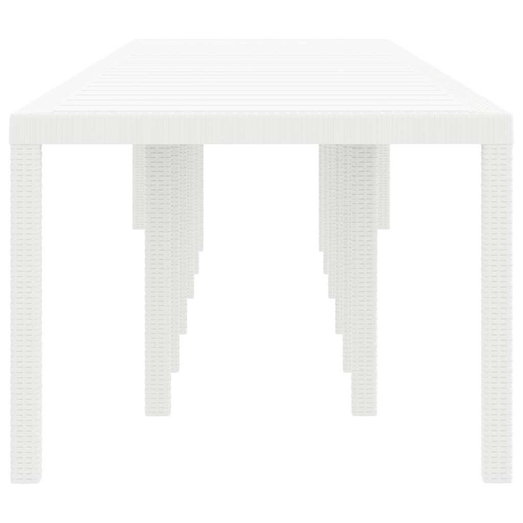 vidaXL Τραπέζι Κήπου Λευκό 400 x 100 x 73 εκ. συνθετικό ρατάν