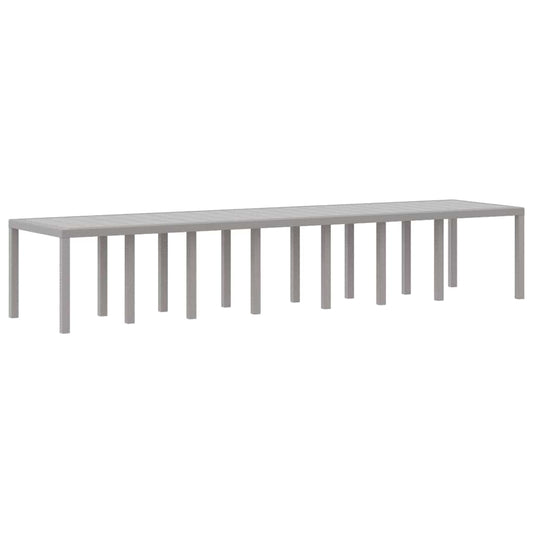 vidaXL Τραπέζι Κήπου Ανοιχτό γκρι 400 x 100 x 73 εκ. συνθετικό ρατάν