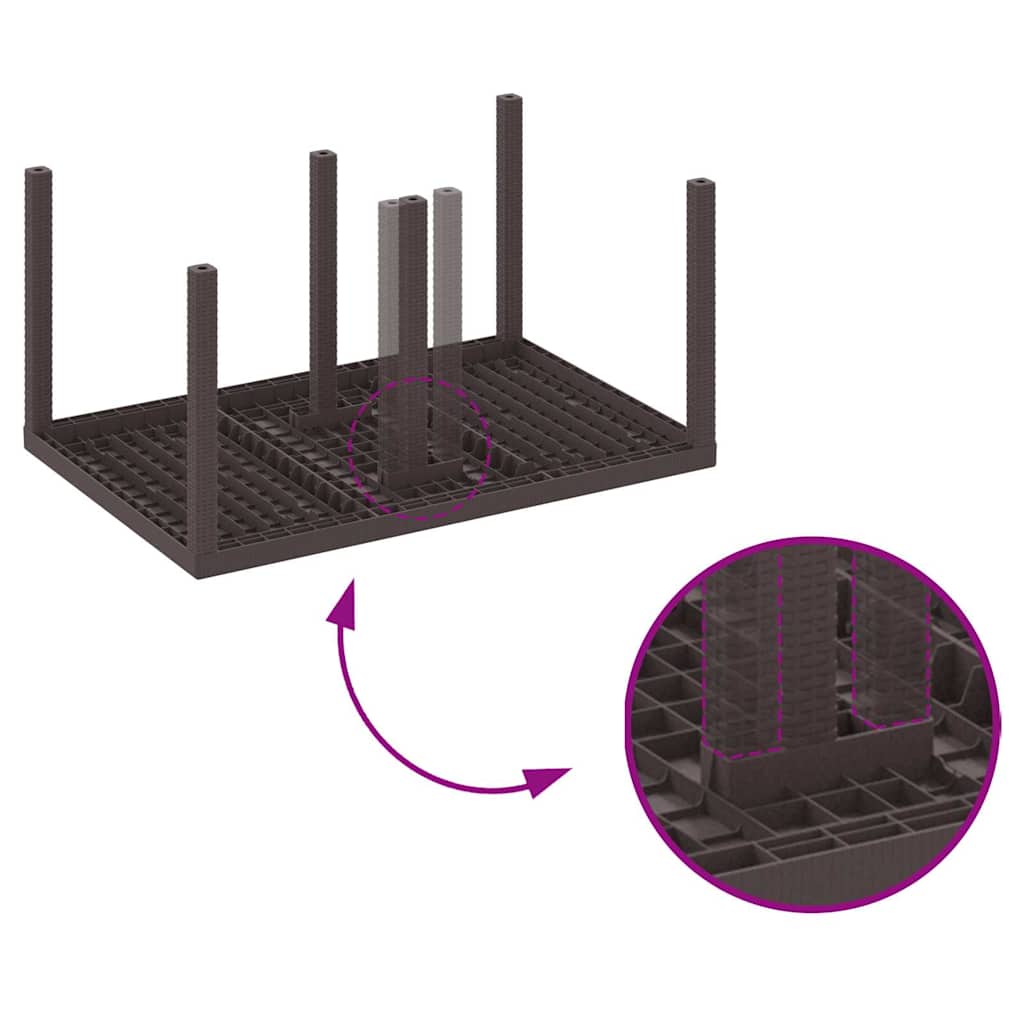vidaXL Σέτ φαγητού για κήπο 7 pcs Καφέ Rattan Polt