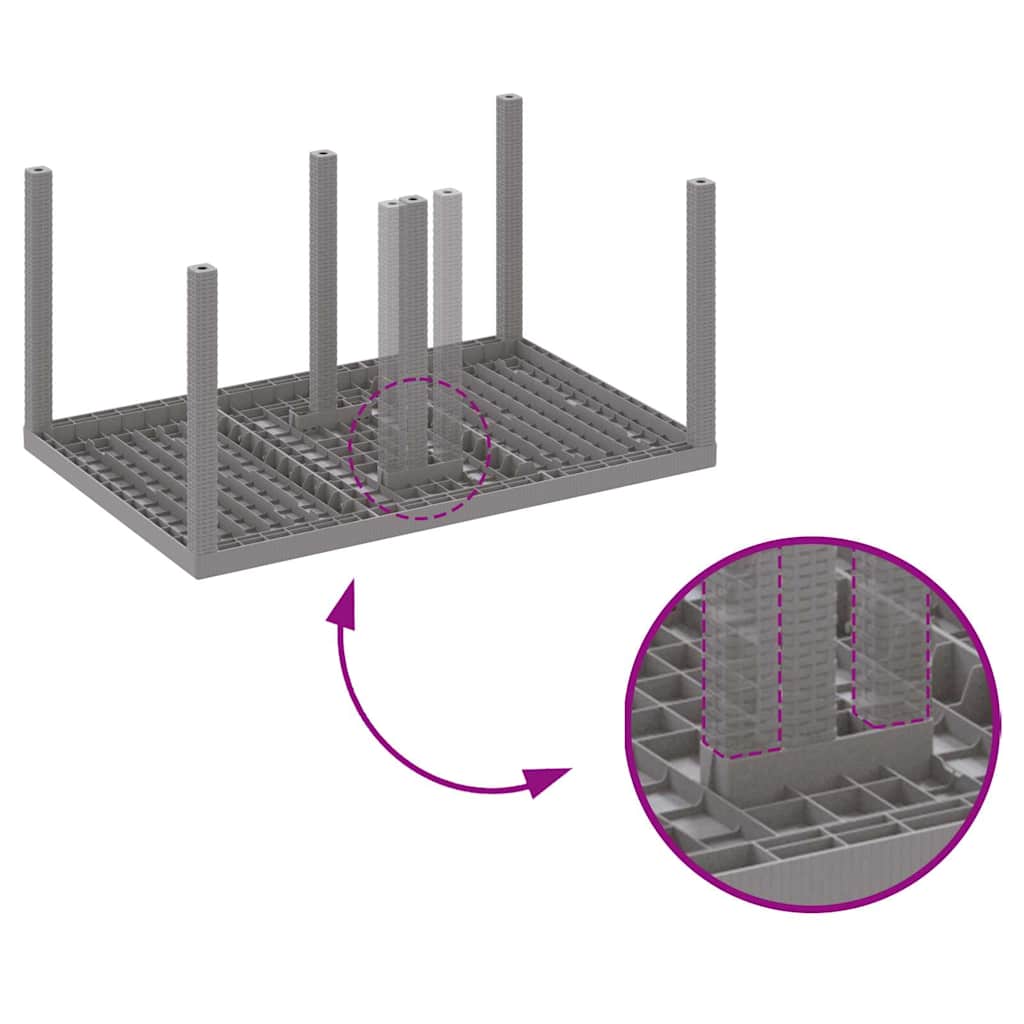vidaXL Σέτ φαγητού για κήπο 7 pcs Ανοιχτό γκρι Rattan Polt