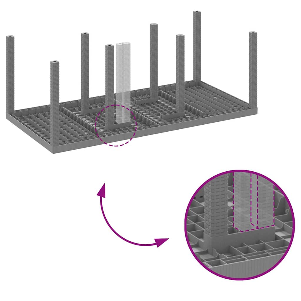 vidaXL Σετ Κήπου 9 pcs Ανοιχτό γκρι Ρατάν πολυαιθυλενίου