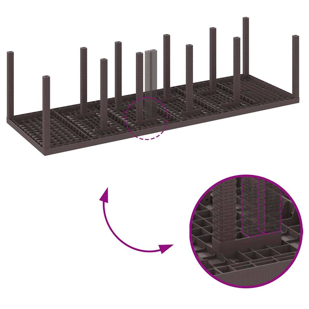 vidaXL Σετ Τραπεζαρίας Κήπου με Μαξιλάρια 13 pcs Καφέ και Ανθρακί