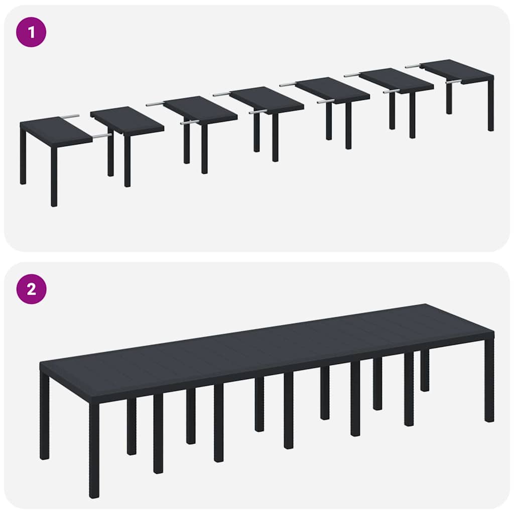 vidaXL Σετ Τραπεζαρίας με Μαξιλάρια 15 pcs Ανθρακί 14 Θέσεων