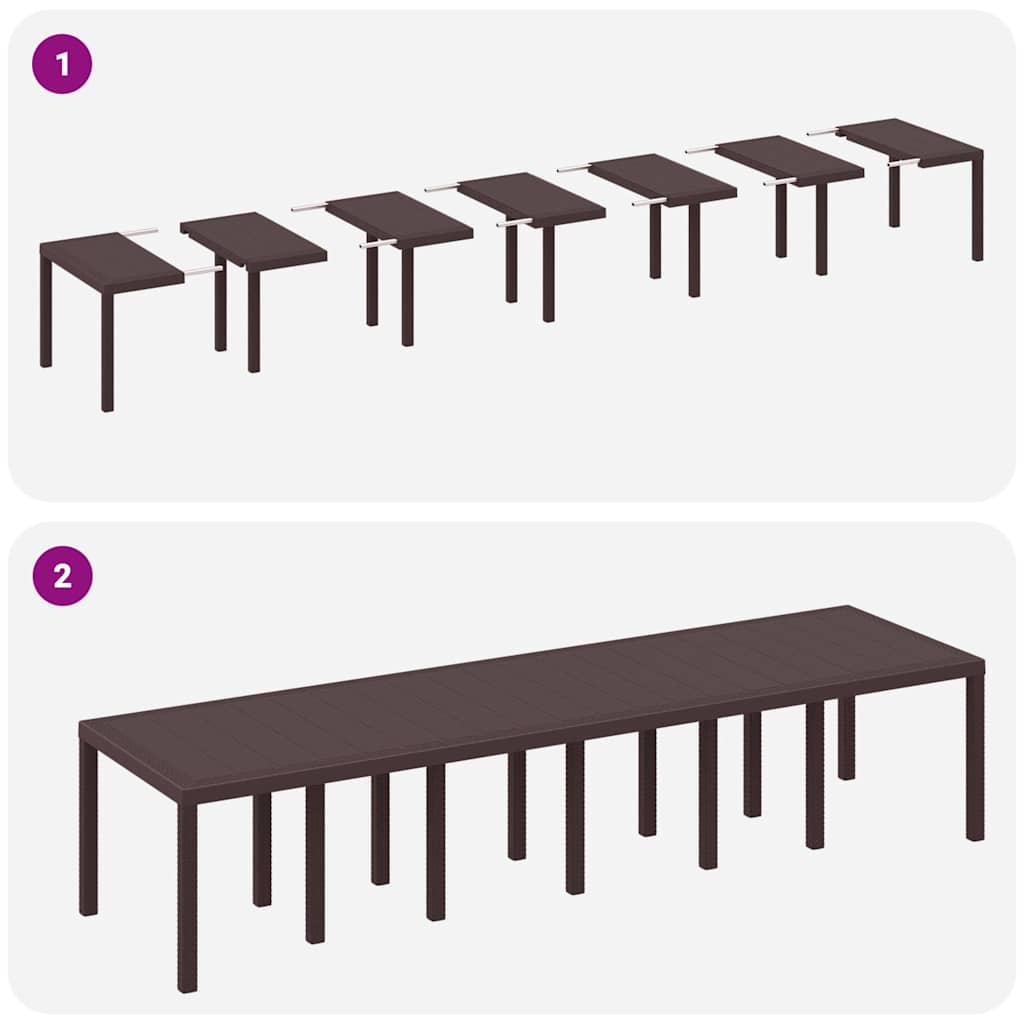 vidaXL Σέτ φαγητού για κήπο 15 pcs Καφέ Rattan Polt