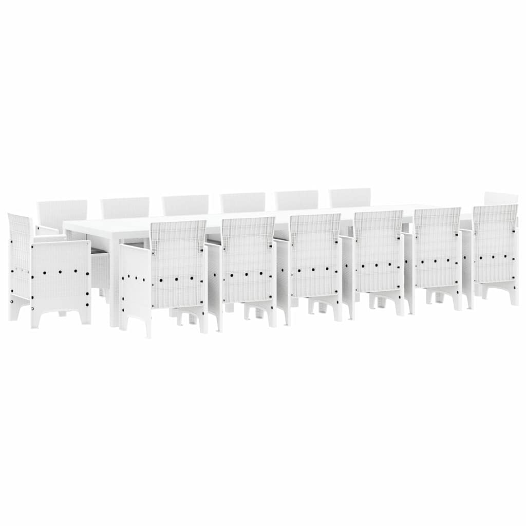 vidaXL Σετ Τραπεζαρίας Κήπου 15 pcs Λευκό Large