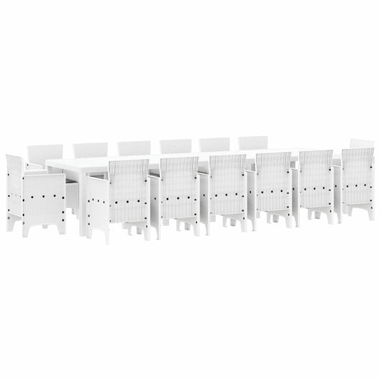 vidaXL Σετ Τραπεζαρίας Κήπου 15 pcs Λευκό Large