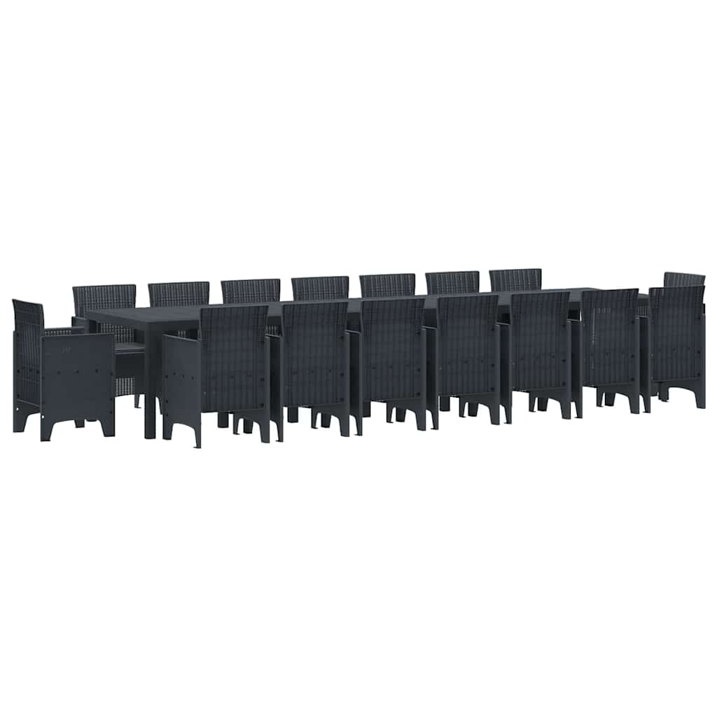 vidaXL Σετ τραπεζαρίας κήπου 17 pcs Ανθρακί 16-άτομα