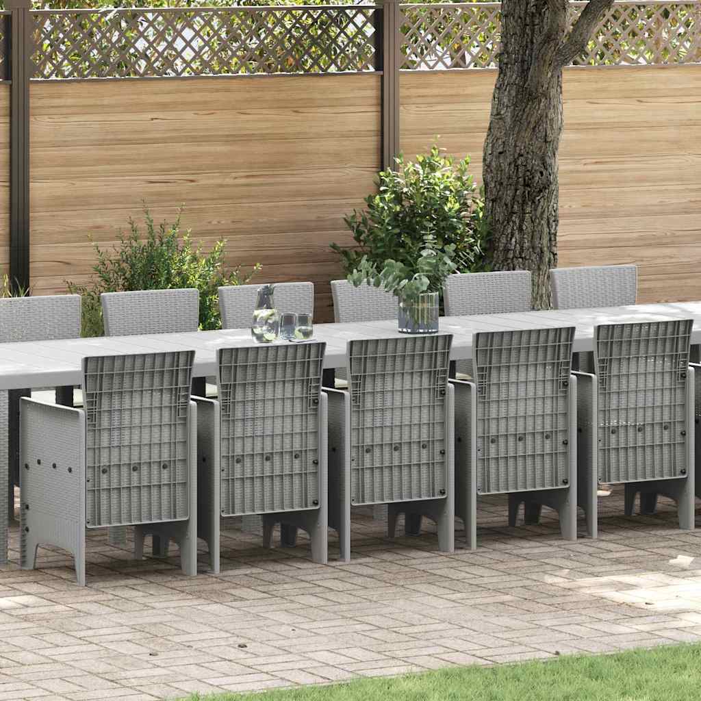 vidaXL Σετ Τραπεζαρίας Κήπου 17 pcs Ανοιχτό γκρι Large