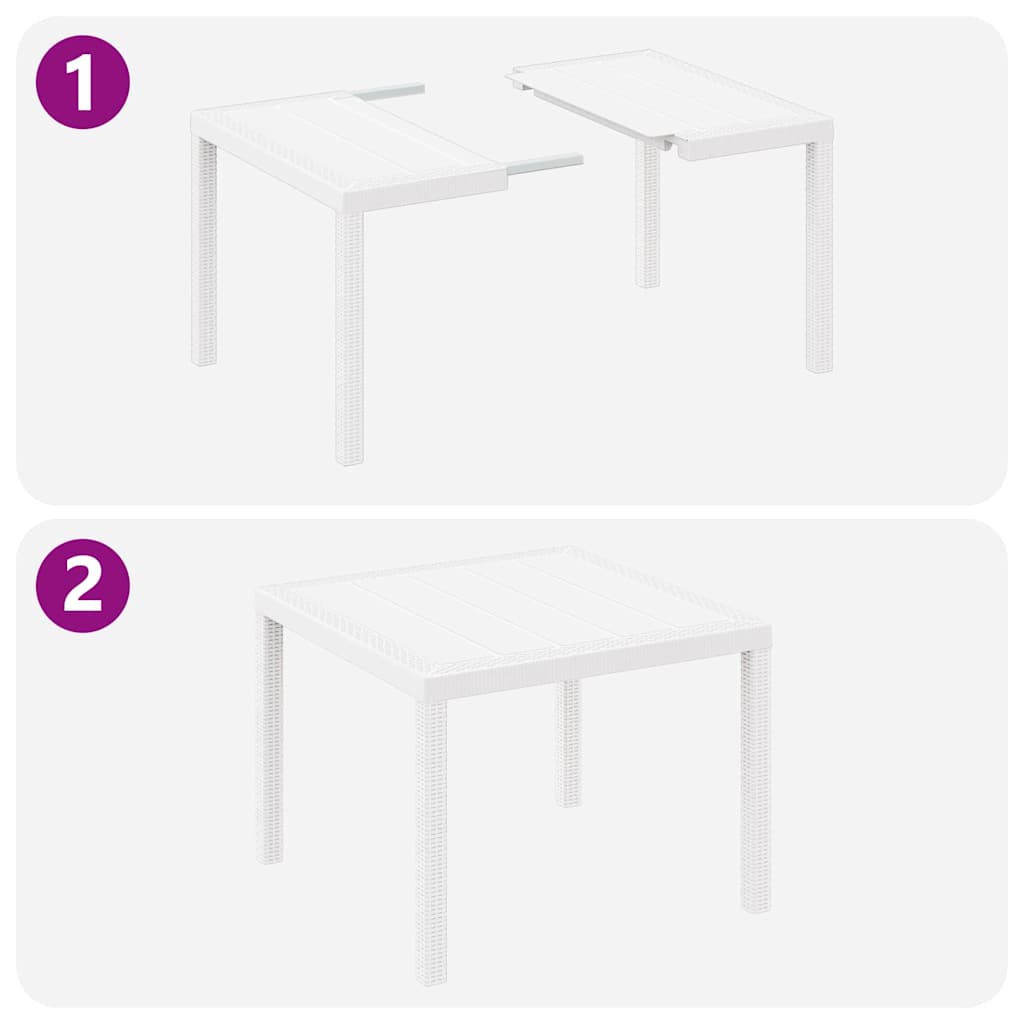 vidaXL Σετ Τραπεζαρίας Κήπου 3 pcs Λευκό 100 x 100 x 73 εκ