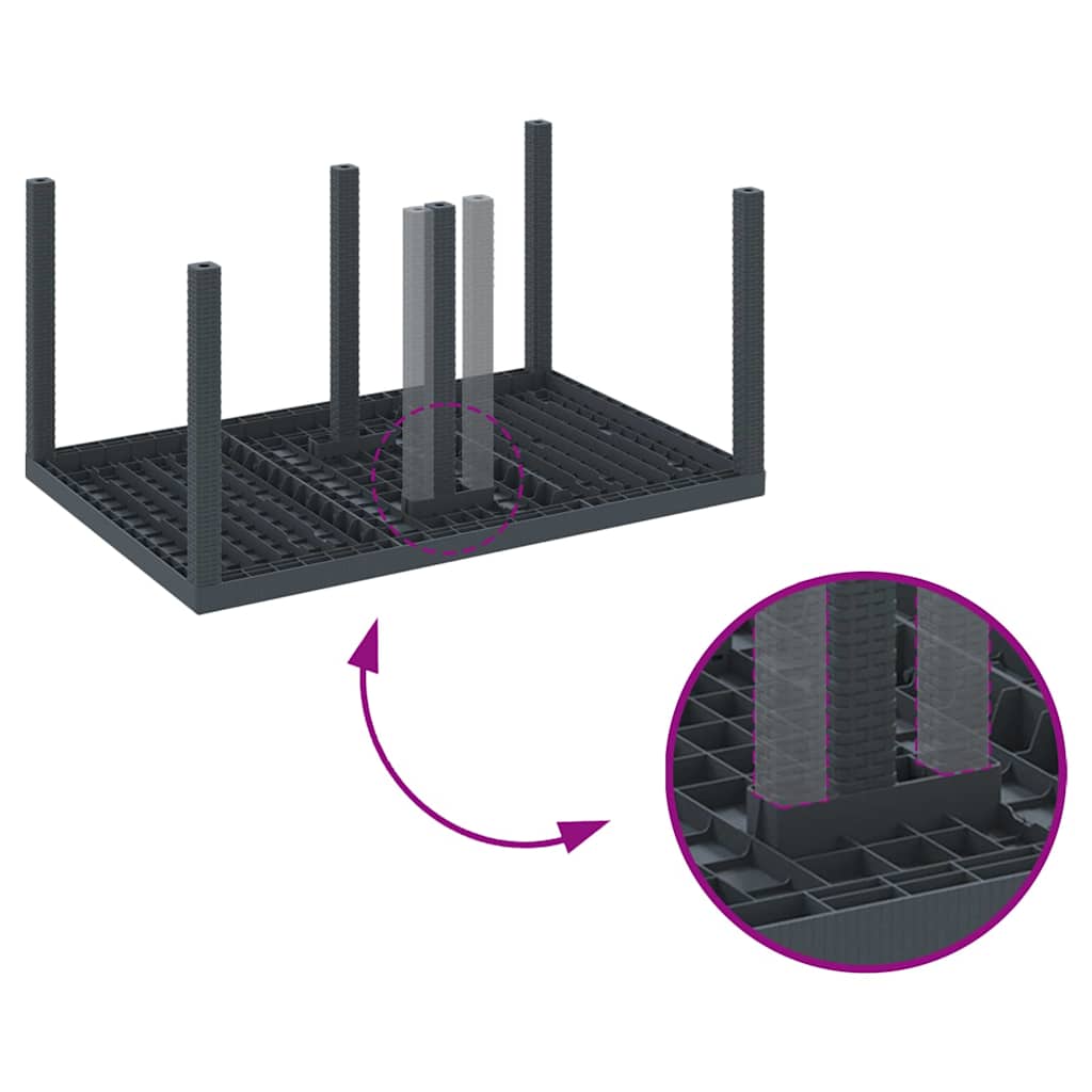 vidaXL Σέτ φαγητού για κήπο 5 pcs Ανθρακί Rattan Polt