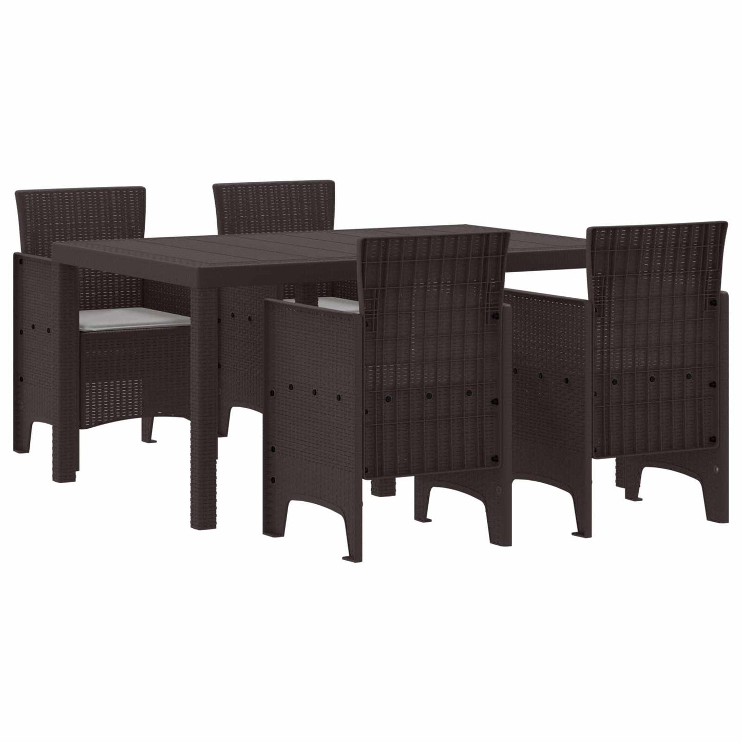 vidaXL Σέτ φαγητού για κήπο 5 τμχ. Καφέ Rattan Polt