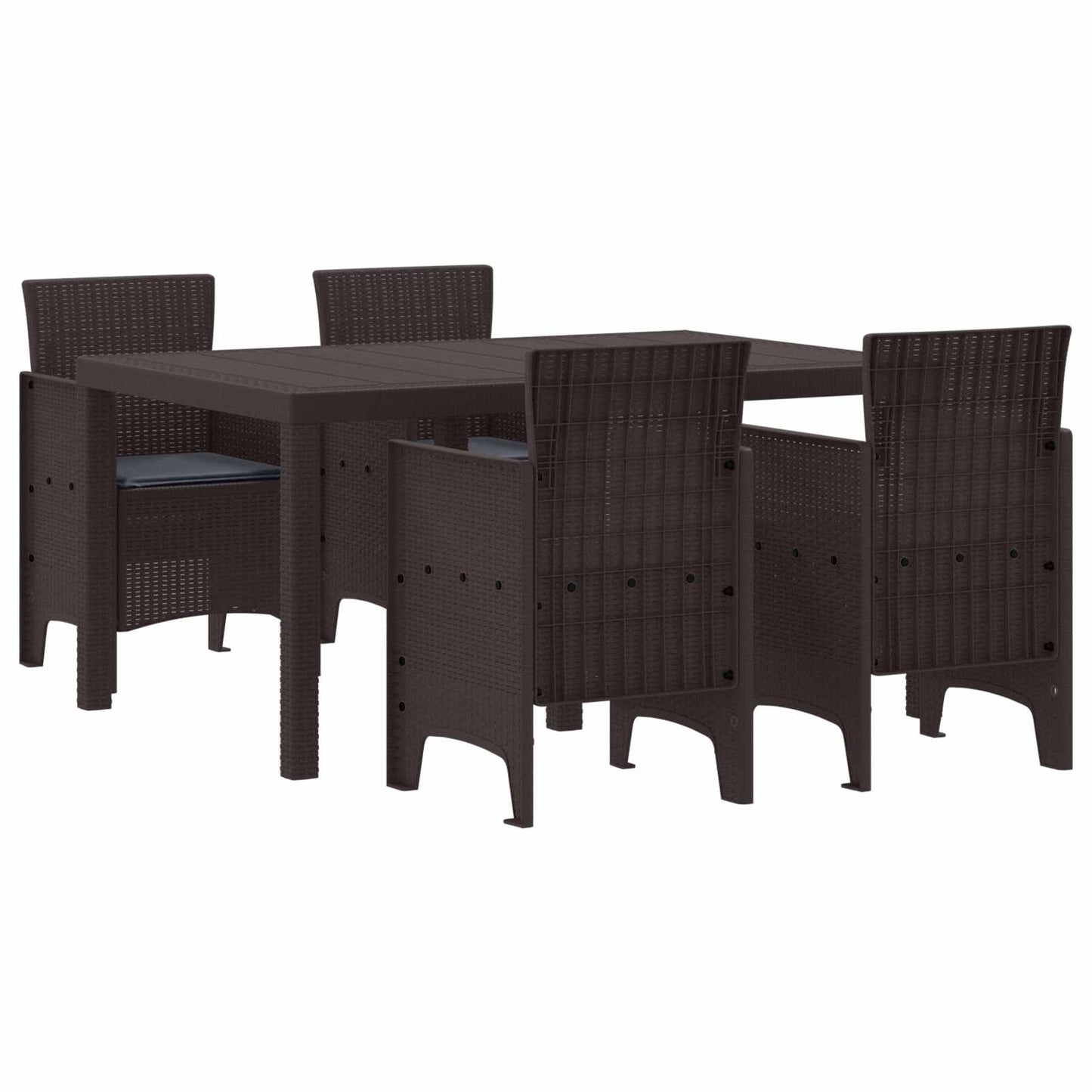 vidaXL Σέτ φαγητού για κήπο 5 τμχ. Καφέ Rattan Polt