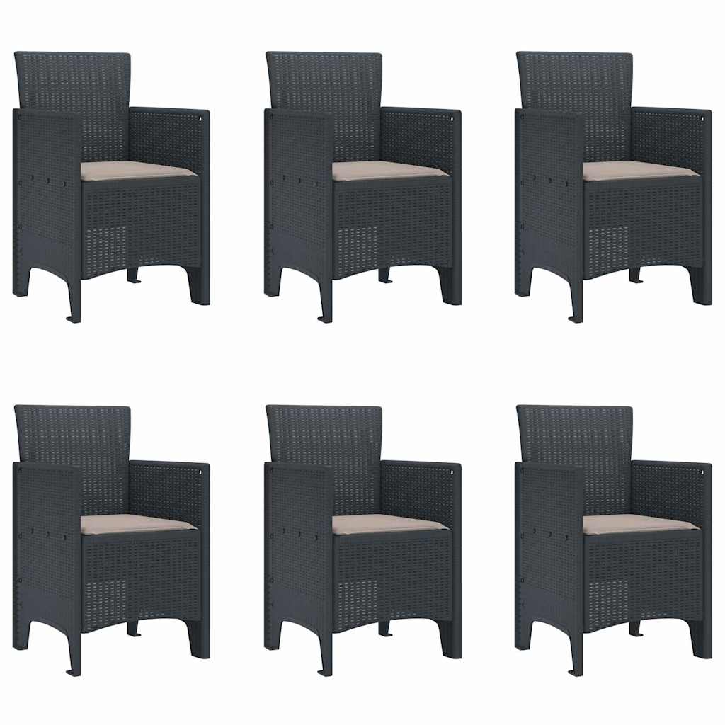 vidaXL Σετ Φαγητού Κήπου 7 pcs Ανθρακί 200 x 100 x 73 εκ.