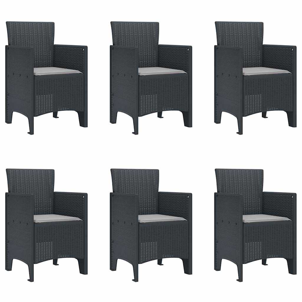 vidaXL Σετ Εξωτερικής Τραπεζαρίας 7 pcs Ανθρακί 200 x 100 x 73 εκ.