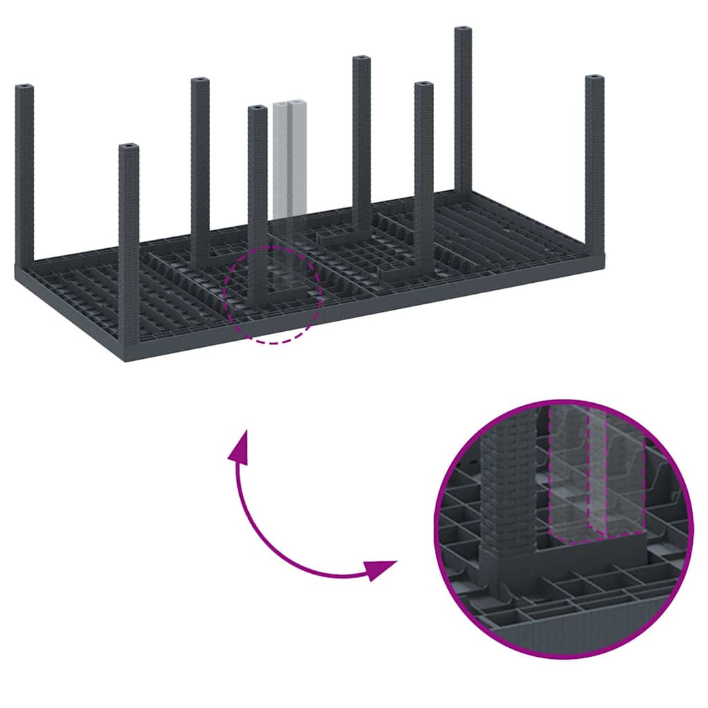 vidaXL Σετ Εξωτερικής Τραπεζαρίας 7 pcs Ανθρακί 200 x 100 x 73 εκ.