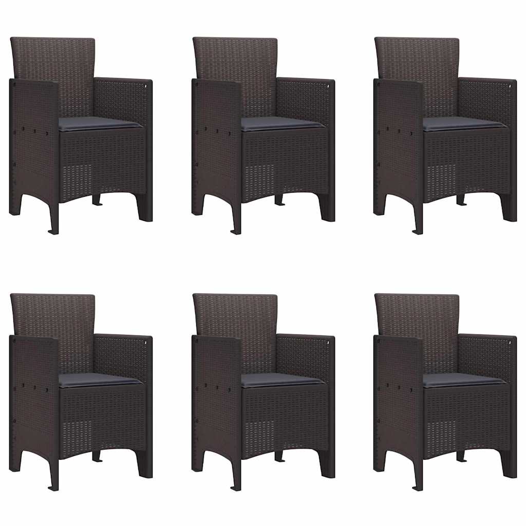 vidaXL Σετ Τραπεζαρίας Κήπου 7 pcs Καφέ 200 x 100 x 73 εκ.