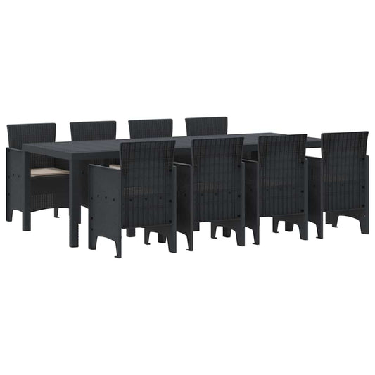 vidaXL Σετ Σερβίρισματος Κήπου 9 pcs Ανθρακί 250 x 100 x 73 εκ