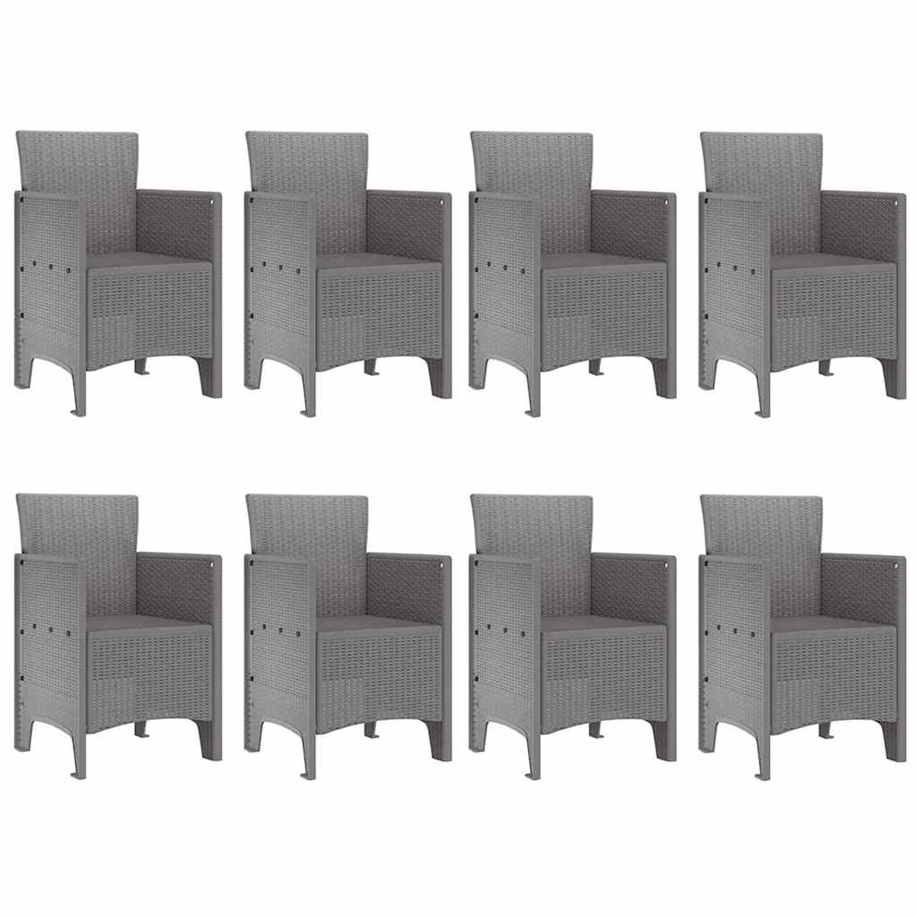 vidaXL Σέτ φαγητού για κήπο 9 pcs Λευκό Rattan Polt