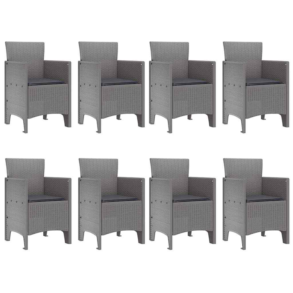 vidaXL Σετ Εξωτερικής Τραπεζαρίας 9 pcs Λευκό 250 x 100 x 73 εκ