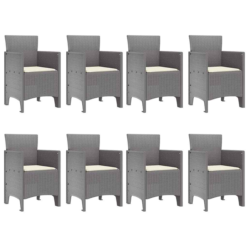 vidaXL Σετ εξωτερικής τραπεζαρίας 9 pcs Λευκό 250 x 100 x 73 εκ