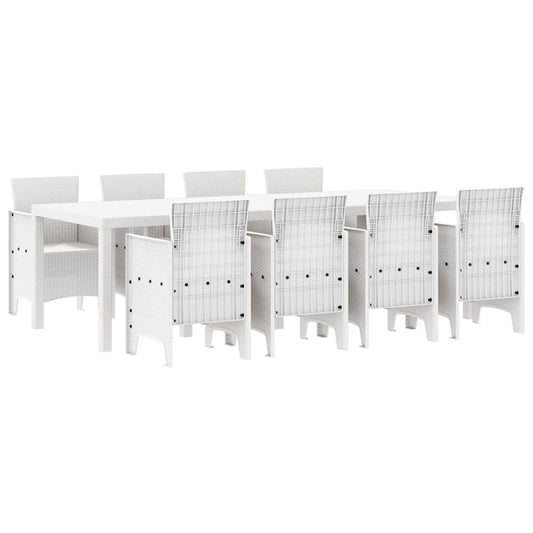 vidaXL Σέτ φαγητού για κήπο 9 pcs Ανοιχτό γκρι Rattan Polt