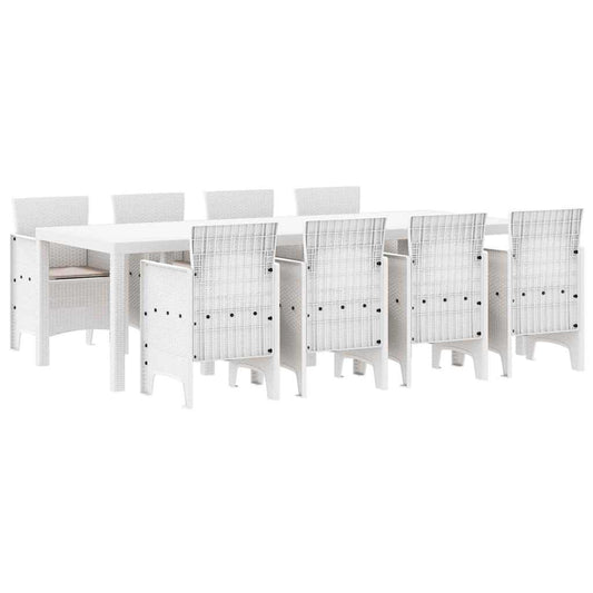 vidaXL Σετ Εξωτερικής Τραπεζαρίας 9 pcs Ανοιχτό γκρι 250 x 100 x 73 εκ