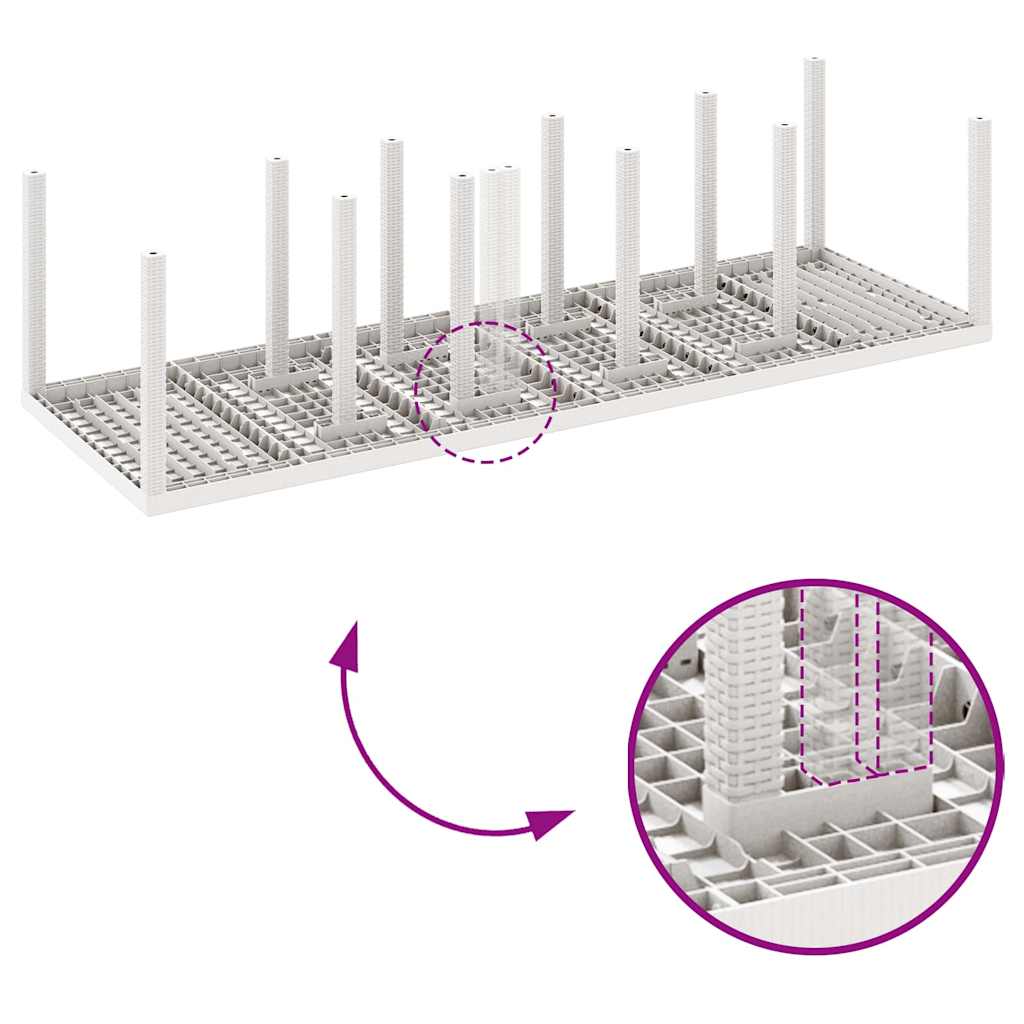 vidaXL Σέτ φαγητού για κήπο με μαξιλάρι 11 pcs Λευκό και ταμπά Μεγάλο