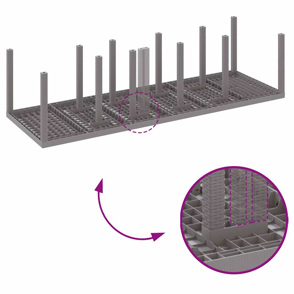 vidaXL Σέτ φαγητού για κήπο 11 pcs Ανοιχτό γκρι και Κρέμα 10 Θέσεις