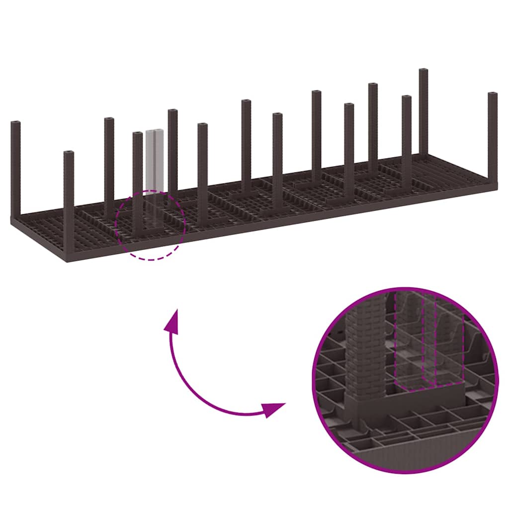 vidaXL Σέτ φαγητού για κήπο 13 pcs Καφέ Rattan Polt