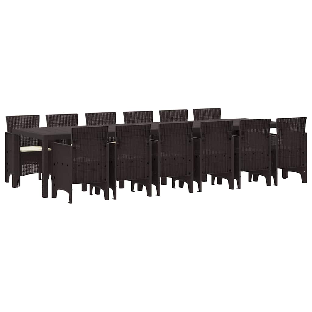 vidaXL Σετ Τραπεζαρίας Κήπου 13 pcs Καφέ Μεγάλο Ρατάν