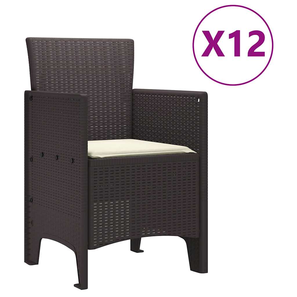 vidaXL Σετ Τραπεζαρίας Κήπου 13 pcs Καφέ Μεγάλο Ρατάν