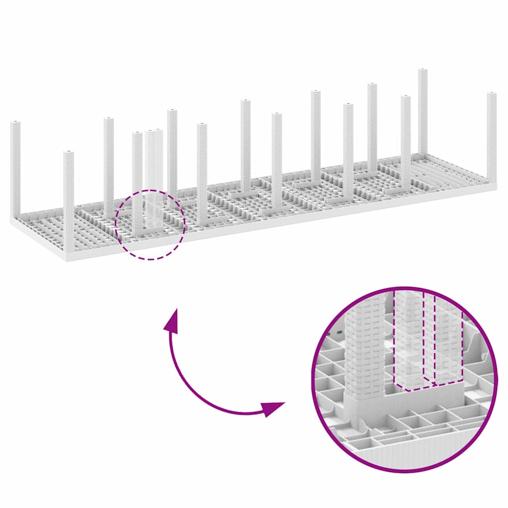 vidaXL Σετ Τραπεζαρίας Κήπου 13 pcs Λευκό Μεγάλο Ρατάν