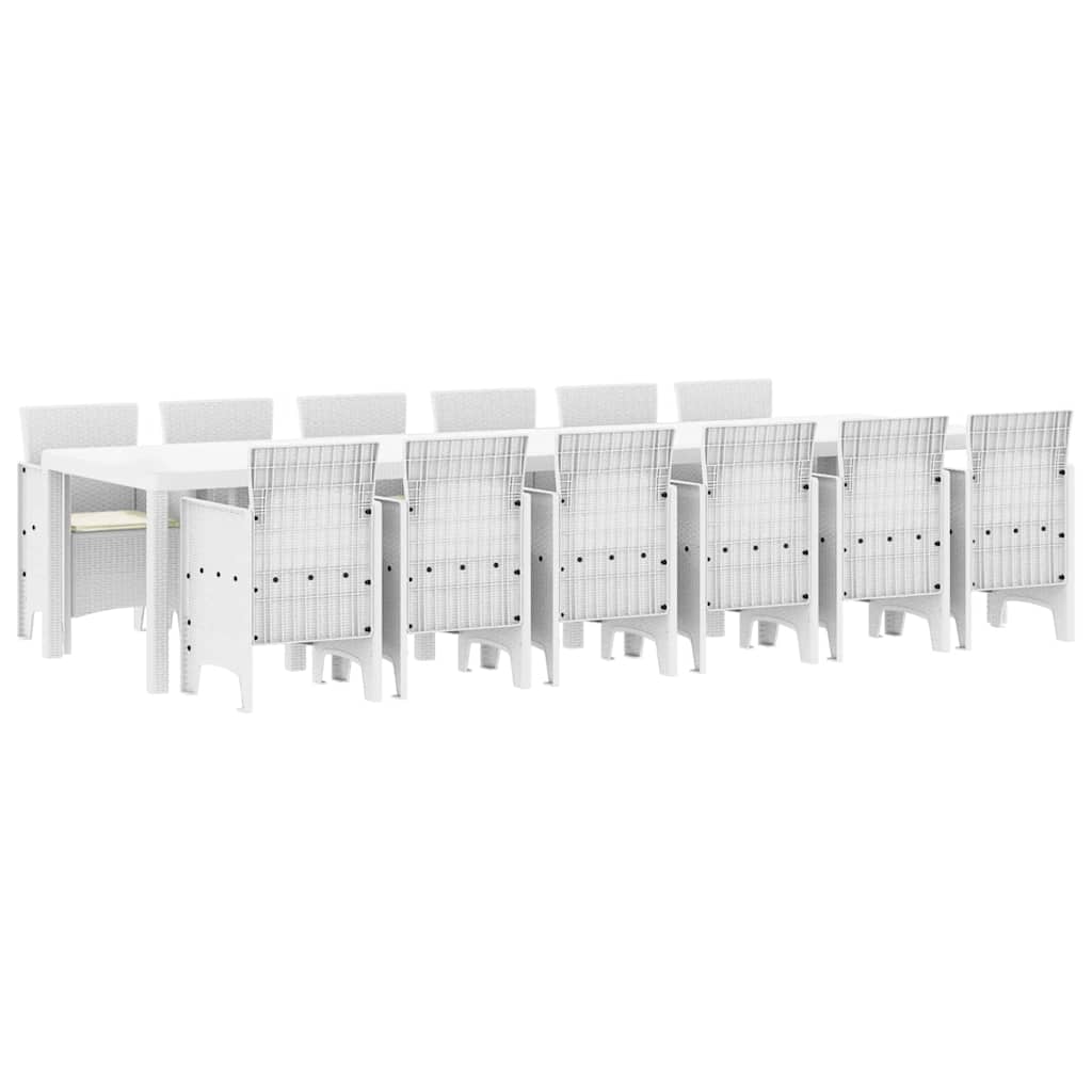 vidaXL Σετ Τραπεζαρίας Κήπου 13 pcs Λευκό 12-θέσιο